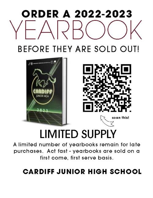 Order a yearbook before they are sold out. Limited supply. https://jostensyearbooks.com/?REF=A07634893